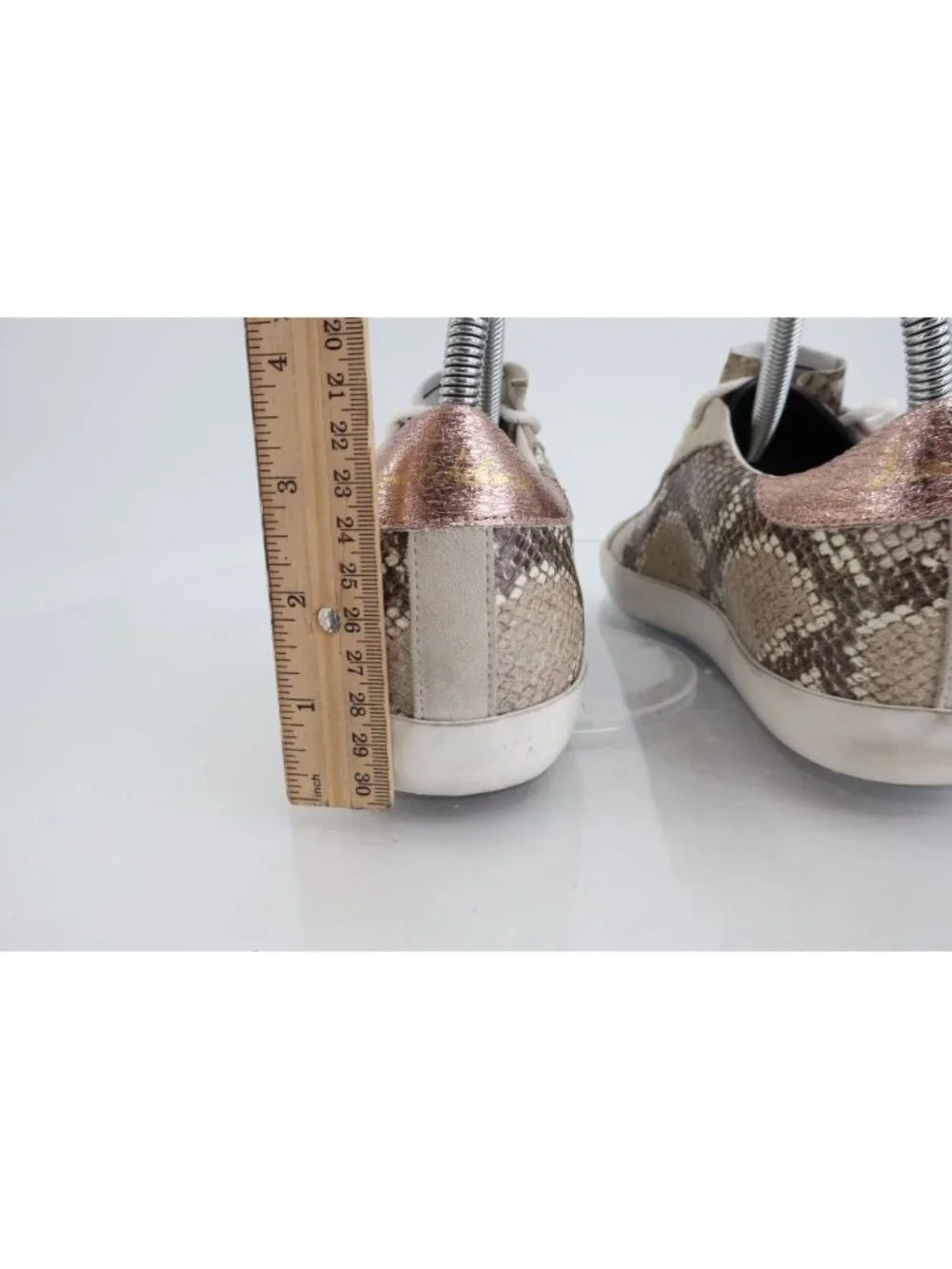 Sam Edelman Areson Womens Size 7.5 Snake Print Leather Lace Up Low Top Sneakers